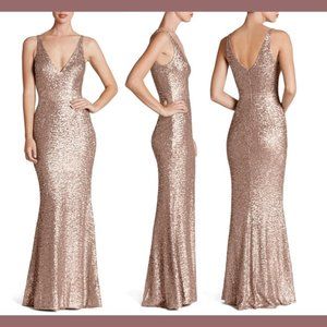 Dress The Population Harper Mermaid Gown Dress Rose Gold